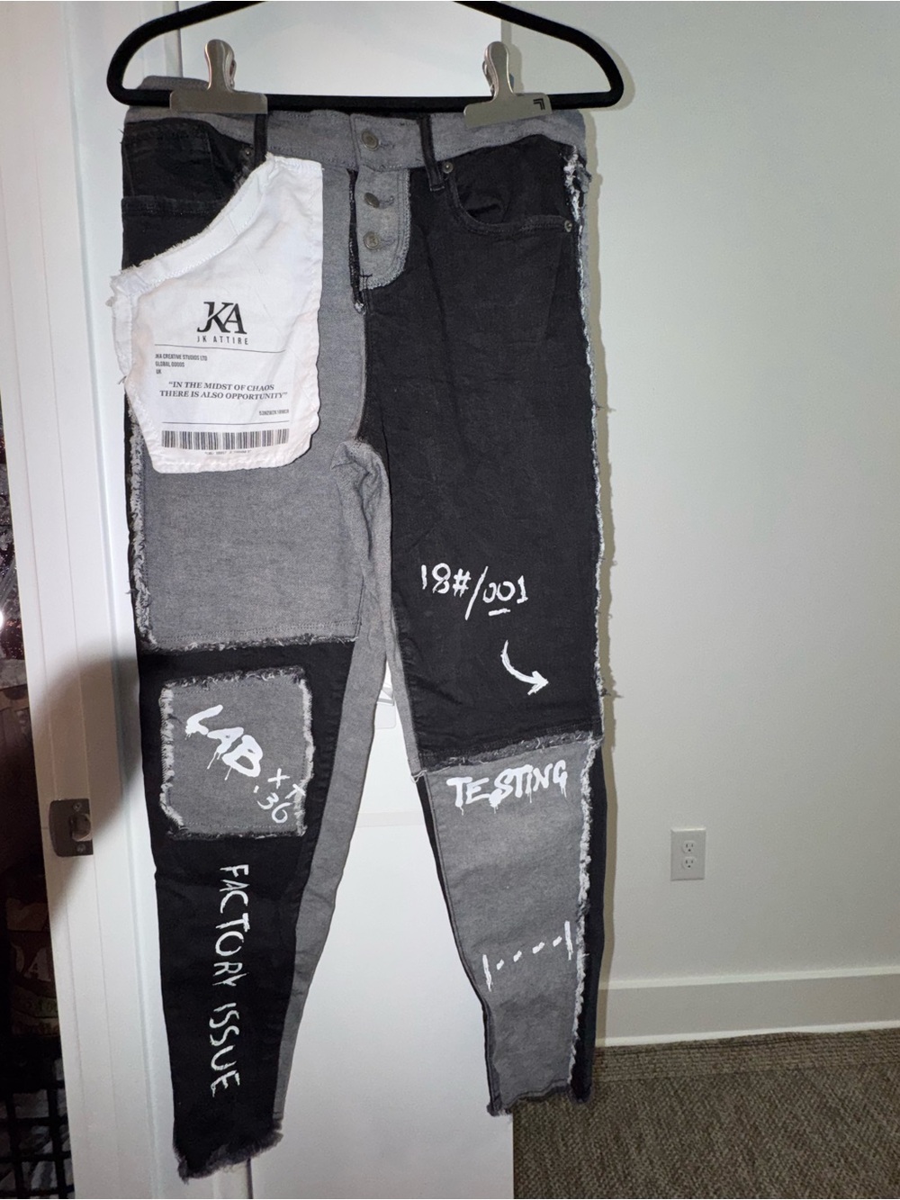 Women's Two-Tone Black & Gray Skinny Jeans by AKIRA (JKA)